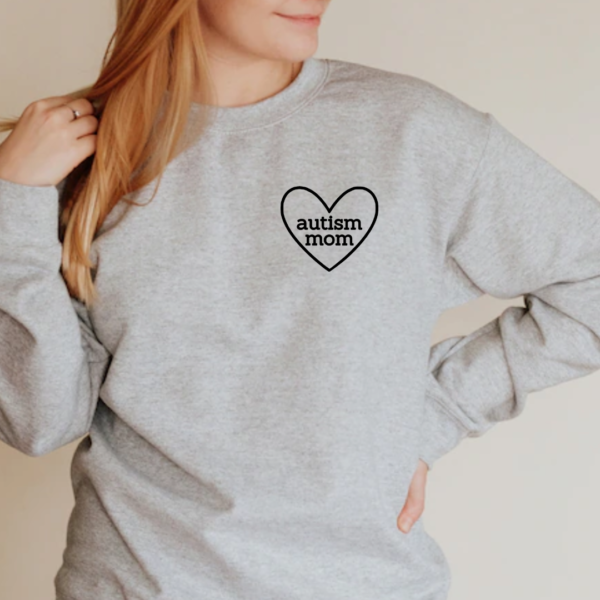 Autism Mom Heart - Unisex Fleece Pullover