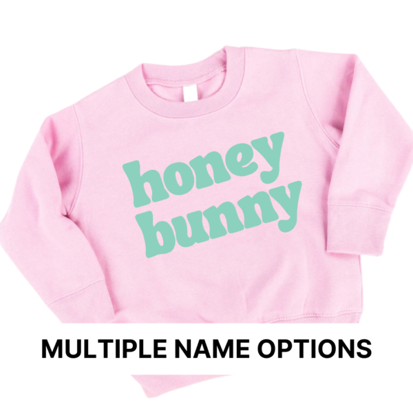 LITTLE BUNNIES (Select Your Name) - Unisex Child Fleece Pullover