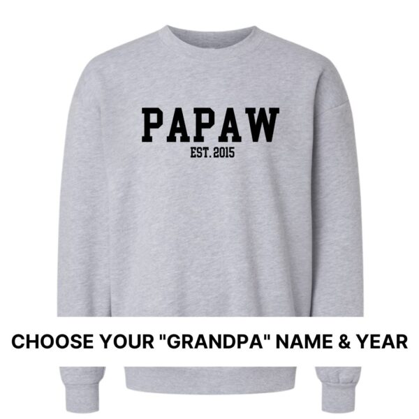 Custom: Family Est (All Grandpa Names – Choose Name & Year) – Unisex Fleece Pullover