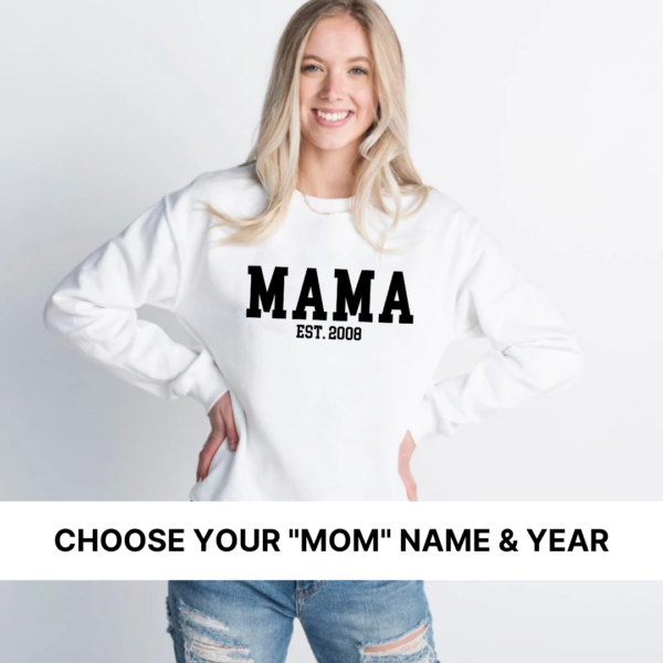 Custom: Family Est (All Mom Names - Choose Name & Year) - Unisex Fleece Pullover