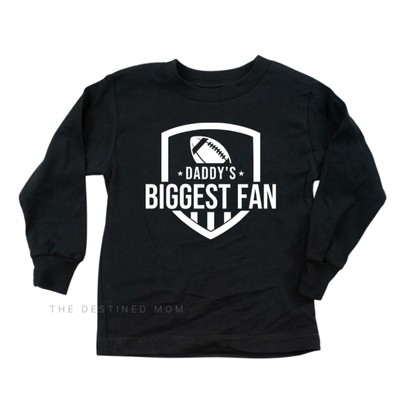 Daddy's Biggest Fan (Football) - Long Sleeve Child Shirt