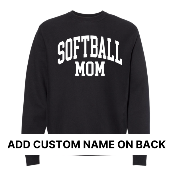Custom: Softball Mom (Front + Back Design) - Unisex Fleece Pullover