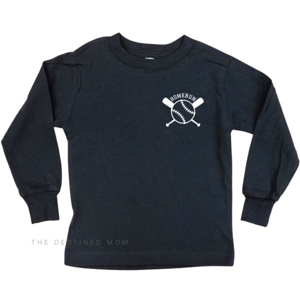 Homerun (Left Chest) - Long Sleeve Child Shirt
