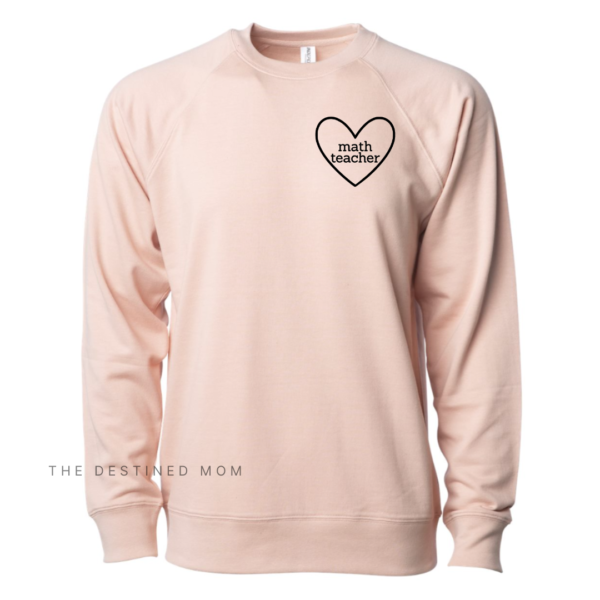 Math Teacher Heart - Unisex Lightweight Pullover