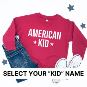 American Kids (Select Your Kid Name) - Unisex Child Fleece Pullover