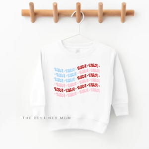 USA Flag - Unisex Child Fleece Pullover