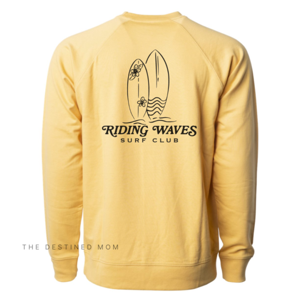 Riding Waves Surf Club (Front + Back Design) - Unisex Lightweight Pullover