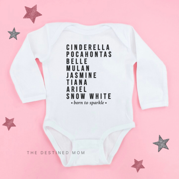 Born To Sparkle (Princess Characters) - Long Sleeve Child Shirt
