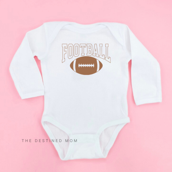 Football (Brown Varsity Outline) - Long Sleeve Child Shirt