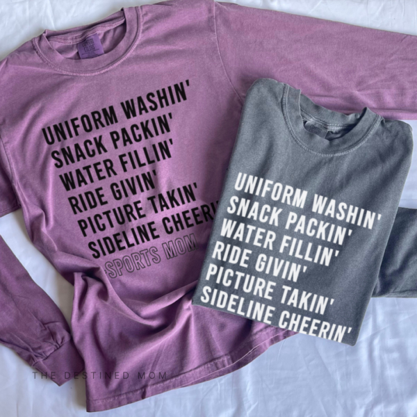 Sports Mom Things - Long Sleeve Comfort Colors Tee