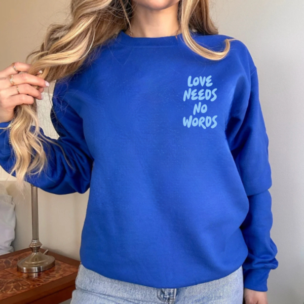 Love Needs No Words (Front + Back Design) - Unisex Fleece Pullover