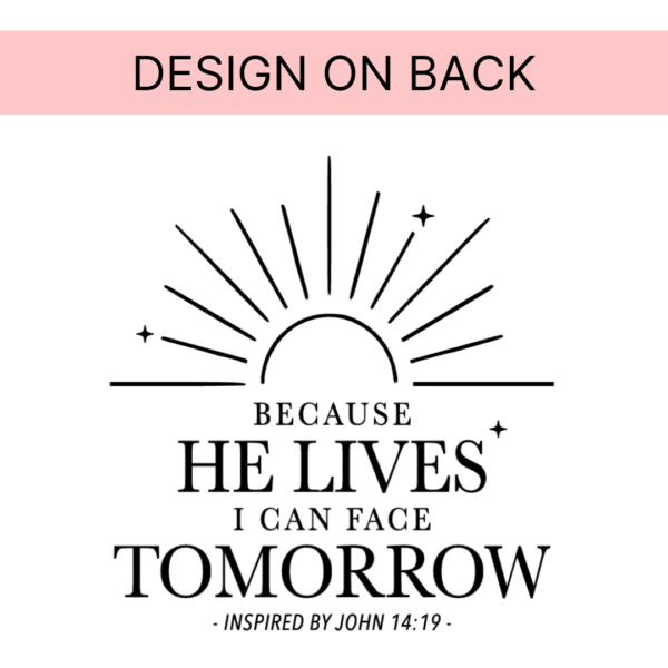 Because He Lives (Front + Back Design) - Unisex Fleece Pullover - Image 4