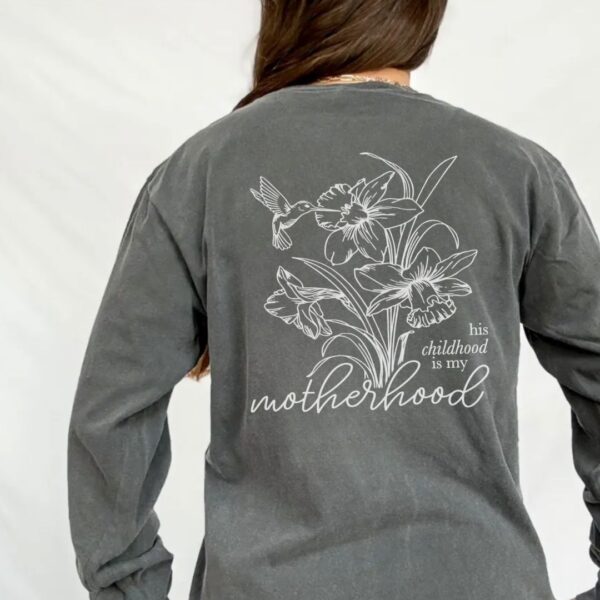 His Childhood (Front + Back Design) - Long Sleeve Comfort Colors® Tee