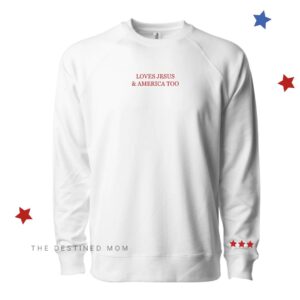 Loves Jesus & America Too - Unisex Lightweight Pullover